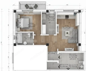 Apartament de vanzare, cu 2 camere, bloc nou, parcare si balcon