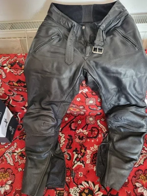 Pantaloni piele MQP cu intarituri pentru motocicleta moped atv - imagine 3