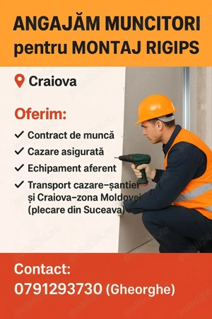 Angajez muncitor montare rigips