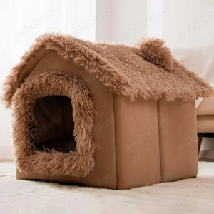 Casuta pufoasa animale de companie   culcus caini si pisici LARGE Produs NOU! - imagine 2