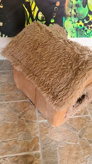 Casuta pufoasa animale de companie   culcus caini si pisici LARGE Produs NOU! - imagine 3