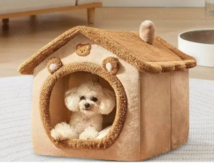 OFERTA! Casuta animale pufoasa   culcus caini si pisici Large NOUA! - imagine 2