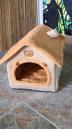 OFERTA! Casuta animale pufoasa   culcus caini si pisici Large NOUA! - imagine 5