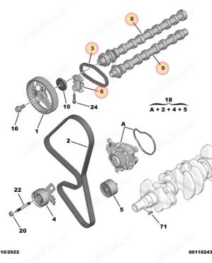 Kit axe came ORIGINAL Peugeot Citroen Opel motor 1.5 Diesel, cod 1697054780 - imagine 4
