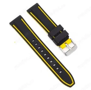 Curea de ceas neagra cu insertii orange 18mm 20mm 22mm 24mm WZ882