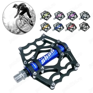 Pedale bicicleta aliaj aluminiu antiderapante 12 pini late platforma - imagine 2