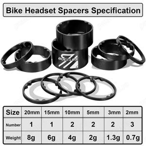 Set 11 distantieri distanțiere carbon mat ghidon furcă mtb cursiera