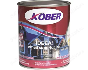 Vand vopsea email Kober maro roscat superlucios 4 litri + o cutie de 0.75 litri