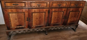 Set mobila living din lemn masiv, veche de aproximativ 40 ani.