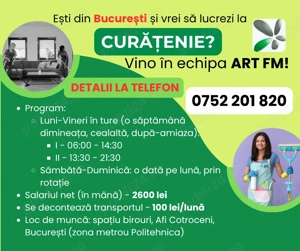Angajare la curatenie - București