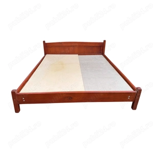 Cadru de Pat dublu din Lemn Masiv; Pat de mijloc cu Somiera 200x180 cm