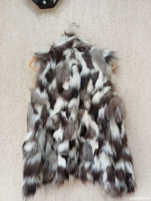 Vestă Blana Naturala Vulpe Argintie - imagine 2