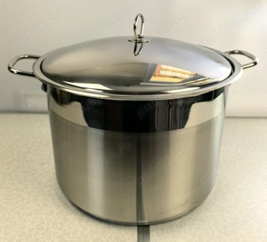 Oala inox 34x24 cm 22 litri cu capac metal 260 lei