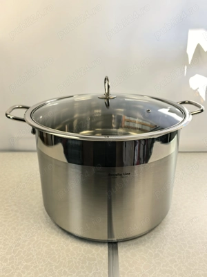 Oala inox 34x24 cm 22 litri cu capac sticla 260 lei