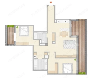  2 Dormitoare  | Living + Bucătărie | 2 Bai | Terase (20 + 5.6 mp) | Rivus Mall - imagine 2