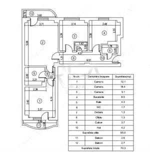 Apartament 3 camere, 70 mp-Bdul Ghencea - imagine 13