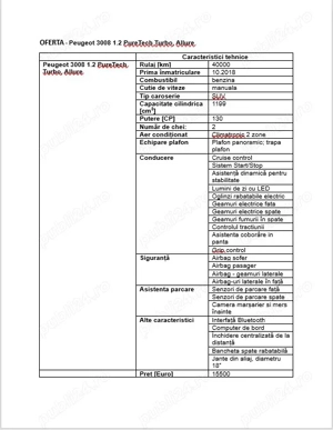 Peugeot 3008 1.2 PureTech Turbo, Allure, an 2018, 40100 km