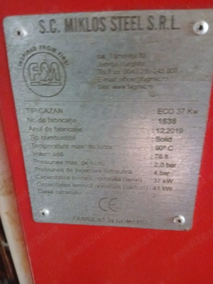 Centrala termica 37kw Miklos Steel - combustibil solid