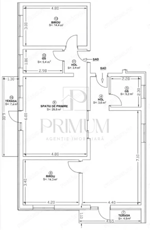 DUMBRAVITA - Apartament SAD locuibil - 4 CAM - 104MP - PARTER - 4 LOCURI PARCARE - 2 TERASE - imagine 5