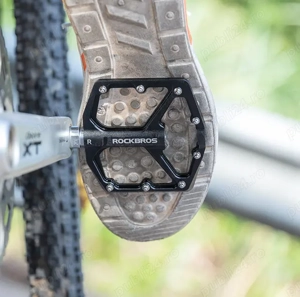 Pedale platforma antiderapante Meroca otel carbon 3 Rulmenți Rockbros - imagine 3