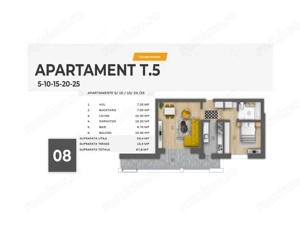 Ultracentral | Piata Unirii | 2 camere, 68 mp (terasa 13 mp), etaj 3 | an 2025 - imagine 2