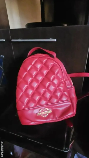 Rucsac piele rosu damă - imagine 2