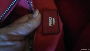 Rucsac piele damă original roșu  - imagine 5