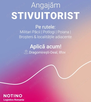 Angajăm Stivuitorist VNA (Dragomirești-Deal, IF) 