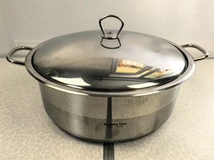 Cratita inox 34x13 cm 12 litri cu capac metal 220 lei