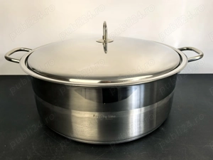 Cratita inox 36x14 cm 14 litri cu capac metal 250 lei