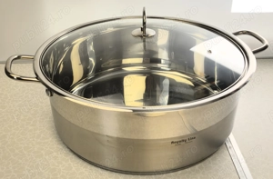 Cratita inox 36x14 cm 14 litri cu capac sticla 250 lei