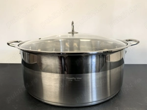 Cratita inox 40x16 cm 20 litri cu capac sticla 340 lei