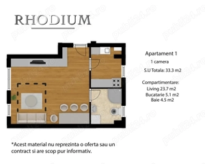 Apartament 1 cameră, str. Cetății   Direct dezvoltator, 0% comision