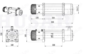 Troliu HUSAR WINCH BST S 13000 lbs (trage 5897 Kg) cu dispozitiv rulare corecta cablu + husa - imagine 4