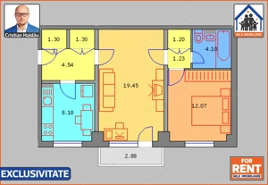 De inchiriat: Apartament 2 camere | Mobilat si utilat | Zona Marriott - imagine 15