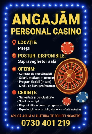 Angajez operatoare casino