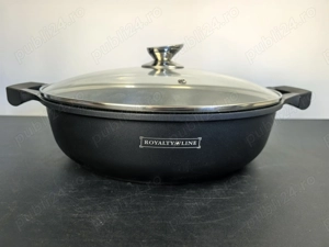 Oala antiaderenta 32 cm marmorat cu capac sticla 239 lei