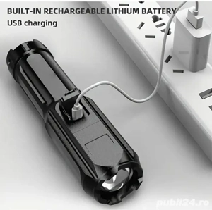 Lanterna Reincarcabila cu 3 Functii și Stroboscop 