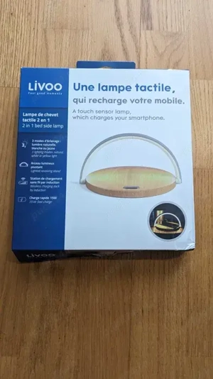 Incarcator wireless cu lumina de noptiera tactila