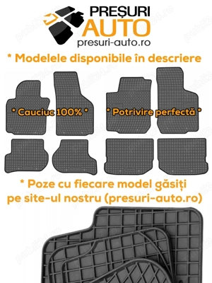 Covorase / presuri auto dedicate - cauciuc 100% - PRISMAT (modelele disponibile in descriere)