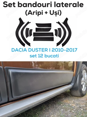 Kit complet bandouri protectie aripi + usi DACIA DUSTER 1 (2010-2017)