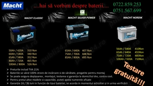 Super oferte baterii auto MACHT