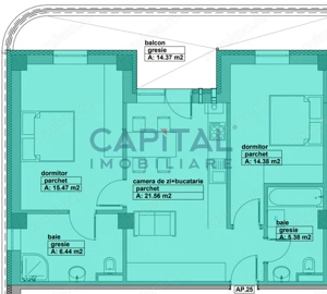 Apartament de vanzare, 3 camere, 89.66mpc, etaj 2, lift, bloc nou, comision 0% - imagine 2