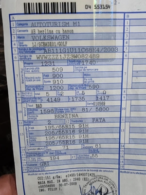 Vand Golf 4 an 2002 1.6 ben  - imagine 3