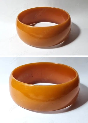 Brațară din bachelită portocaliu-ambră, anii '40, stare foarte bună