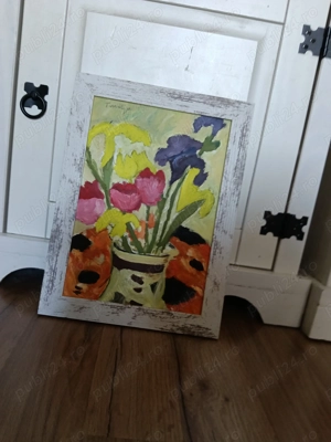 Tablou vechi românesc, N Tonitza, iriși și lalele