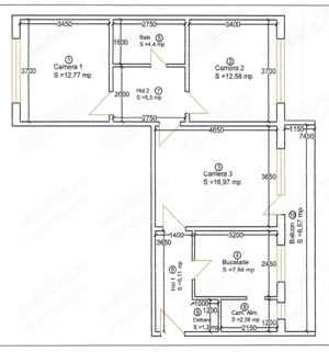 Vand apartament cu 3 camere ,  semidecomandat situat pe Bulevardul Take Ionescu - imagine 10