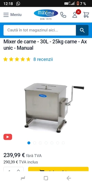 Maxima , mixer malaxor profesoonal carne ,branza,legume,etc. - imagine 5