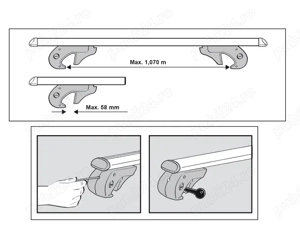 Bare transversale portbagaj cu cheie, ALUMINIU, 120 cm, max. 90 kg (modele compatibile in descriere) - imagine 7