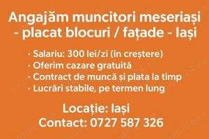 Angajam muncitori meseriași